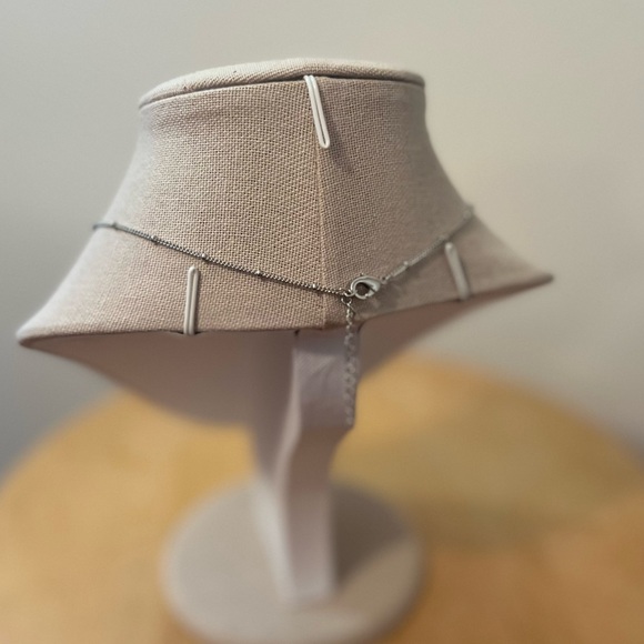 Silver Initial Letter Necklace Micro Pave White Enamel Letter Pendant Necklace - Picture 3 of 5